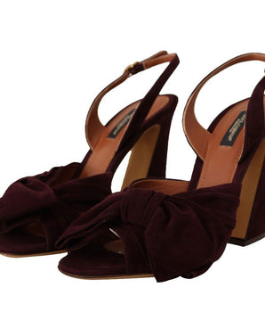 Dolce &amp; Gabbana Elegant Purple Suede Heels Sandals