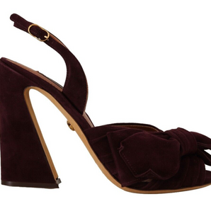 Dolce & Gabbana Elegant Purple Suede Heels Sandals