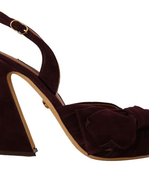Dolce &amp; Gabbana Elegant Purple Suede Heels Sandals