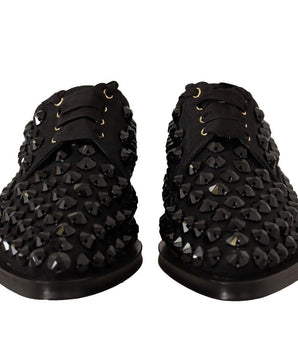 Dolce &amp; Gabbana Elegantes zapatos planos con cordones de grogrén y pedrería