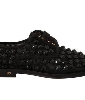 Dolce &amp; Gabbana Elegantes zapatos planos con cordones de grogrén y pedrería