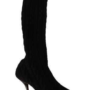 Dolce &amp; Gabbana Elegant Stretch Sock Boots in Black