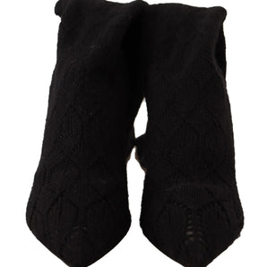 Dolce &amp; Gabbana Elegant Black Stretch Socks Boots