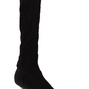 Dolce &amp; Gabbana Elegant Black Stretch Socks Boots