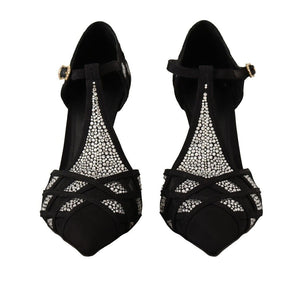 Dolce & Gabbana Elegant Crystal-Embellished Suede Pumps