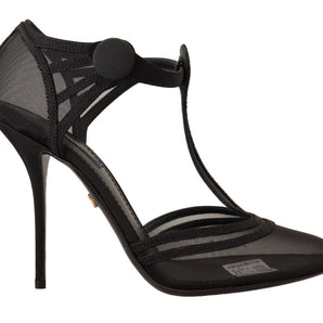 Dolce &amp; Gabbana Elegant Mesh T-Strap Stiletto Pumps