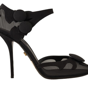 Dolce &amp; Gabbana Elegant Mesh Ankle Strap High Heels Pumps