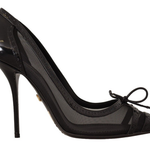 Dolce &amp; Gabbana Elegant Black Mesh Stiletto Pumps