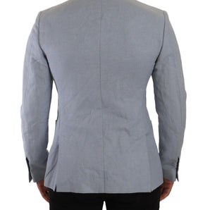 Dolce &amp; Gabbana Elegante blazer cruzado azul claro de corte slim