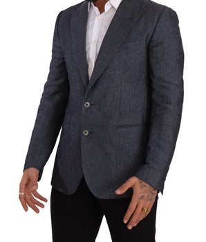 Dolce & Gabbana Blue Linen Cotton Jacket TAORMINA Blazer