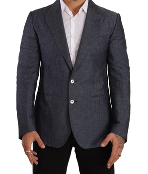 Dolce & Gabbana Blue Linen Cotton Jacket TAORMINA Blazer