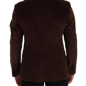 Dolce &amp; Gabbana Elegant Brown Corduroy Slim Fit Blazer