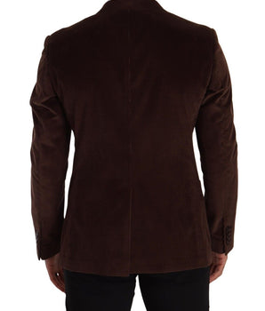 Dolce &amp; Gabbana Elegant Brown Corduroy Slim Fit Blazer