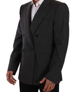 Dolce & Gabbana Gray Double Breasted 2 Piece SICILIA Blazer