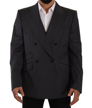 Dolce & Gabbana Gray Double Breasted 2 Piece SICILIA Blazer