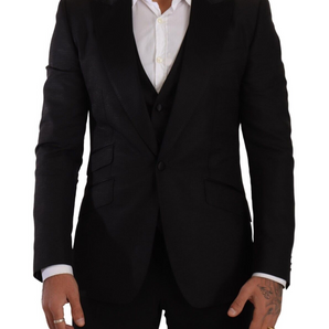 Conjunto de traje negro de corte slim Sicilia de Dolce &amp; Gabbana