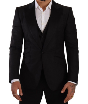Dolce & Gabbana Black Slim Fit 2 Piece SICILIA Blazer