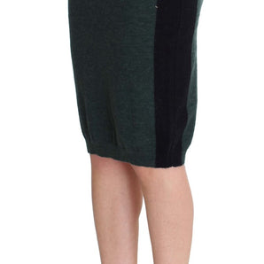 MILA SCHÖN Emerald Elegance Wool-Blend Pencil Skirt