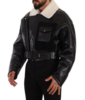 Dolce &amp; Gabbana Elegant Shearling Biker Jacket