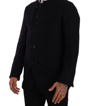 Dolce & Gabbana Gray Alpaca Button Down Men Coat Jacket