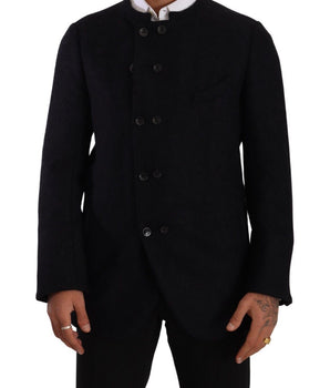 Dolce & Gabbana Gray Alpaca Button Down Men Coat Jacket