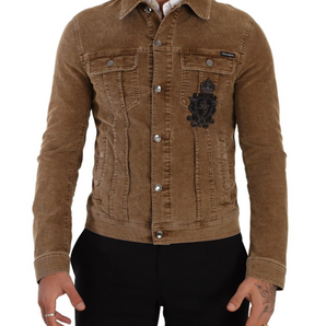 Dolce &amp; Gabbana Elegant Corduroy Logo Jacket