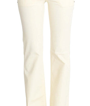 Costume National White Cotton Stretch Flare Jeans Costume National 