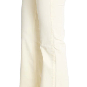 Costume National Chic Off-White Flared Designer Jeans