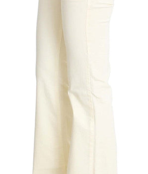 Costume National White Cotton Stretch Flare Jeans Costume National 