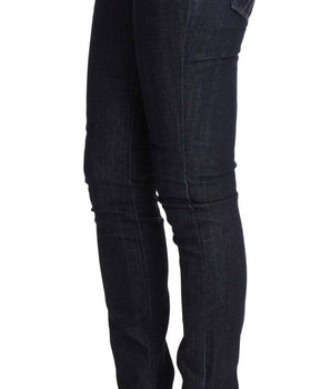 Costume National Blue Cotton Stretch Slim Fit Jeans Costume National 