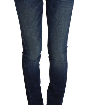 Costume National Blue Wash Cotton Slim Fit Skinny Jeans Costume National 