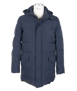 Emilio Romanelli Sleek Blue Men's Hooded Jacket