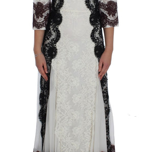 Dolce & Gabbana Floral Lace Silk Blend Maxi Dress