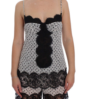 Dolce &amp; Gabbana Black Silk Lace Babydoll Lingerie Top