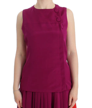 Barbara Casasola Stunning Silk Sleeveless Purple Blouse Barbara Casasola 