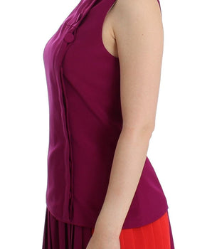 Barbara Casasola Stunning Silk Sleeveless Purple Blouse Barbara Casasola 