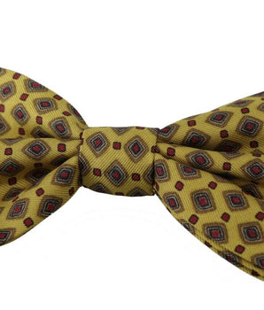 Dolce & Gabbana Yellow Pattern Silk Adjustable Neck Tie