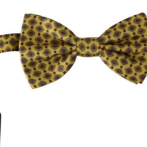 Dolce &amp; Gabbana Elegant Yellow Silk Bow Tie