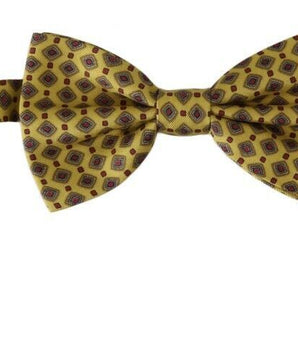 Dolce & Gabbana Yellow Pattern Silk Adjustable Neck Tie