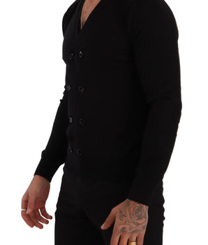 Dolce & Gabbana Black Cashmere Button Down Cardigan Sweater