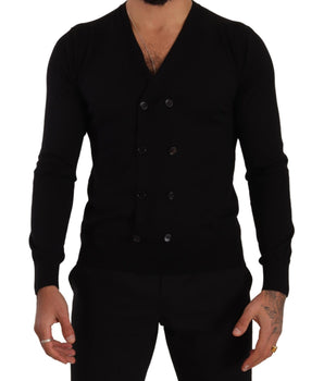 Dolce & Gabbana Black Cashmere Button Down Cardigan Sweater