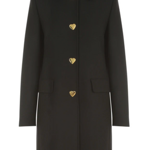 Love Moschino Black Wool Women Coat