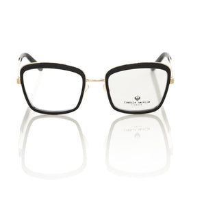 Frankie Morello Sophisticated Square Black &amp; Gold Eyeglasses