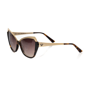 Frankie Morello Gafas de sol de acetato negro para mujer