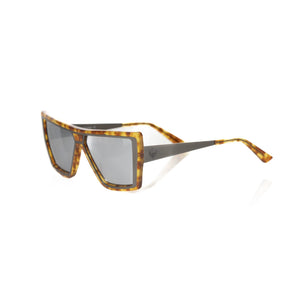 Frankie Morello Brown Acetate Women Sunglass