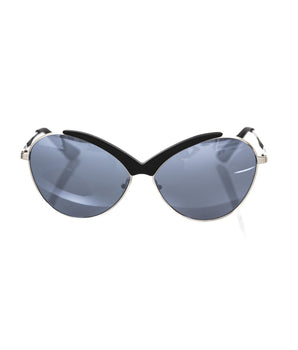 Frankie Morello Gafas de sol negras metálicas para mujer