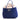 BYBLOS Elegante bolso shopper de tela azul con detalles de charol