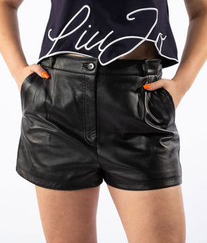 Dolce &amp; Gabbana Black Lambskin Feminino Short
