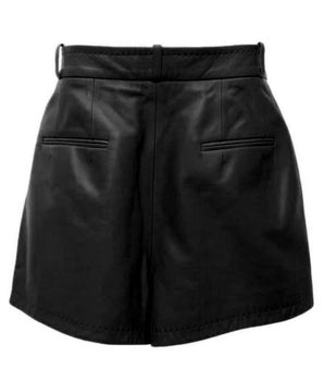 Dolce &amp; Gabbana Black Lambskin Feminino Short