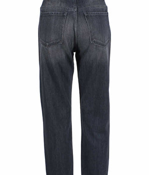 Yes Zee Jeans de cintura alta de algodón negro para mujer
